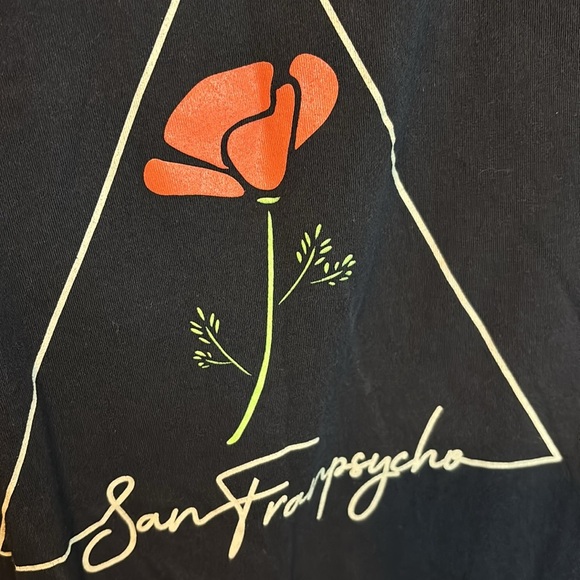 SAN FRANPSYCHO CALIFORNIA POPPY TEE UNISEX XL BLACK - Picture 3 of 4